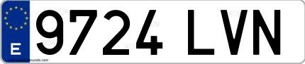 Ejemplo de matrícula española 9724 LVN