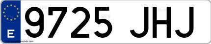 Ejemplo de matrícula española 9725 JHJ
