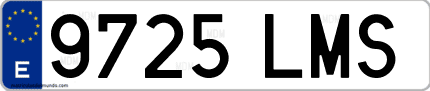 Ejemplo de matrícula de coche ordinaria 9725 LMS