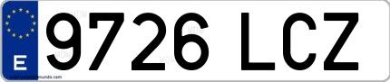 Ejemplo de matrícula española 9726 LCZ