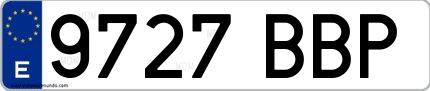 Ejemplo de matrícula española 9727 BBP