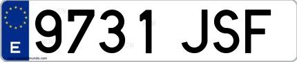 Ejemplo de matrícula española 9731 JSF