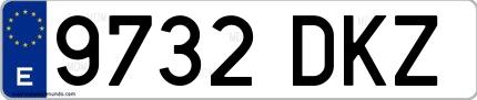 Ejemplo de matrícula española 9732 DKZ