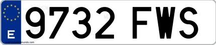 Ejemplo de matrícula española 9732 FWS