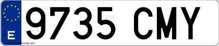 Ejemplo de matrícula española 9735 CMY