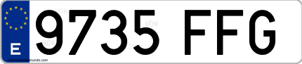 Ejemplo de matrícula de coche ordinaria 9735 FFG