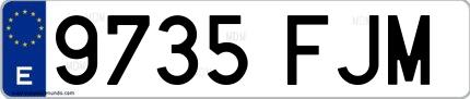Ejemplo de matrícula española 9735 FJM