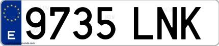 Ejemplo de matrícula española 9735 LNK