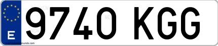 Ejemplo de matrícula española 9740 KGG