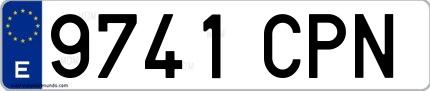 Ejemplo de matrícula española 9741 CPN
