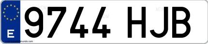 Ejemplo de matrícula española 9744 HJB