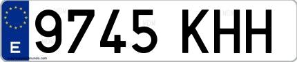 Ejemplo de matrícula española 9745 KHH