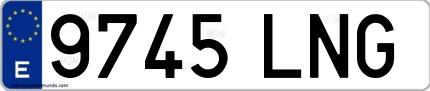 Ejemplo de matrícula española 9745 LNG