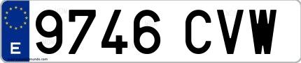 Ejemplo de matrícula española 9746 CVW