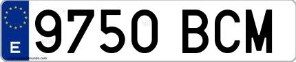 Ejemplo de matrícula española 9750 BCM