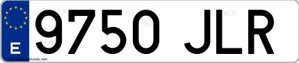 Ejemplo de matrícula española 9750 JLR