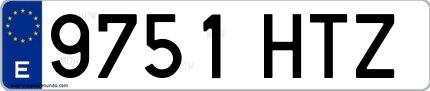 Ejemplo de matrícula española 9751 HTZ