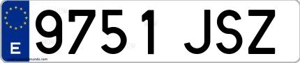 Ejemplo de matrícula española 9751 JSZ