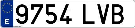 Ejemplo de matrícula española 9754 LVB