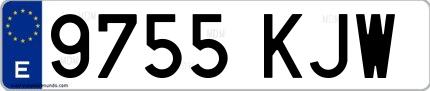 Ejemplo de matrícula española 9755 KJW