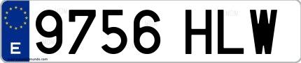 Ejemplo de matrícula española 9756 HLW