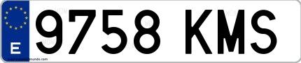 Ejemplo de matrícula española 9758 KMS
