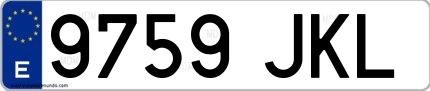 Ejemplo de matrícula española 9759 JKL