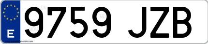 Ejemplo de matrícula española 9759 JZB
