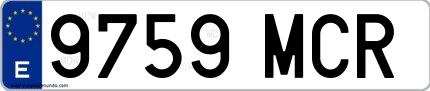 Ejemplo de matrícula española 9759 MCR