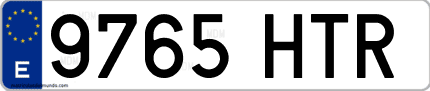 Ejemplo de matrícula de coche ordinaria 9765 HTR