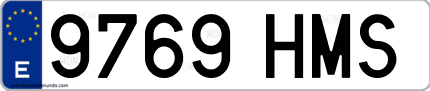Ejemplo de matrícula de coche ordinaria 9769 HMS