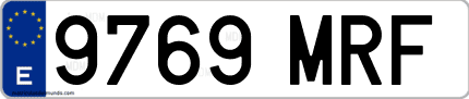 Ejemplo de matrícula de coche ordinaria 9769 MRF