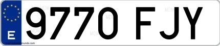 Ejemplo de matrícula española 9770 FJY