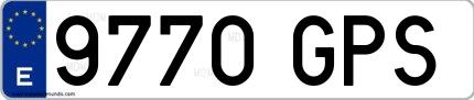Ejemplo de matrícula española 9770 GPS