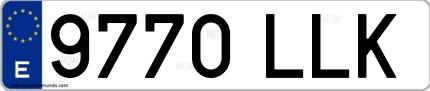 Ejemplo de matrícula española 9770 LLK