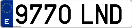 Ejemplo de matrícula de coche ordinaria 9770 LND