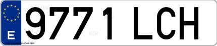 Ejemplo de matrícula española 9771 LCH