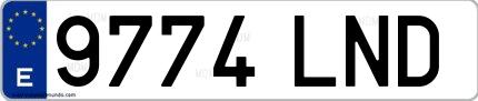Ejemplo de matrícula española 9774 LND
