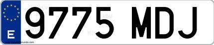 Ejemplo de matrícula española 9775 MDJ