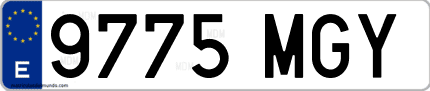 Ejemplo de matrícula de coche ordinaria 9775 MGY