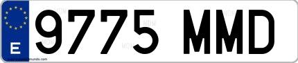 Ejemplo de matrícula española 9775 MMD