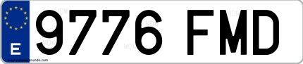 Ejemplo de matrícula española 9776 FMD