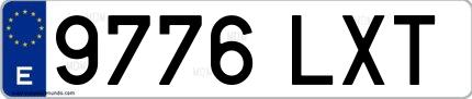 Ejemplo de matrícula española 9776 LXT