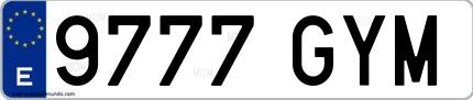Ejemplo de matrícula española 9777 GYM