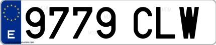 Ejemplo de matrícula española 9779 CLW