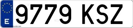 Ejemplo de matrícula española 9779 KSZ