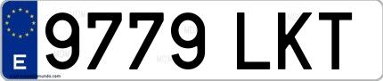 Ejemplo de matrícula española 9779 LKT