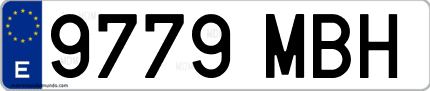 Ejemplo de matrícula de coche ordinaria 9779 MBH
