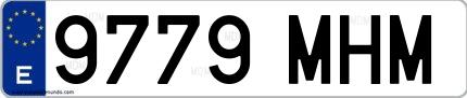 Ejemplo de matrícula española 9779 MHM