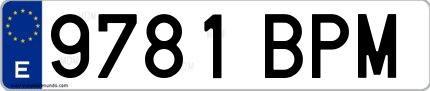 Ejemplo de matrícula española 9781 BPM
